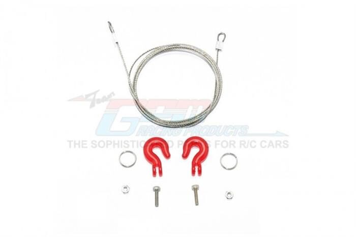 GPM TRAXXAS TRX-4 & 6 Abschlepphaken rot mit Stahlseil / GPMZSP007R