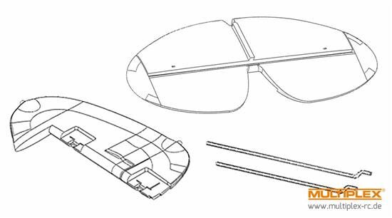 Multiplex RR Ersatzteil Leitwerkssatz FunCub XL ND / 1-02056