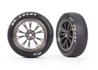 TRAXXAS Drag Slash Reifen auf Felge montiert satin schwarz chrom vorn (2) / TRX9474A