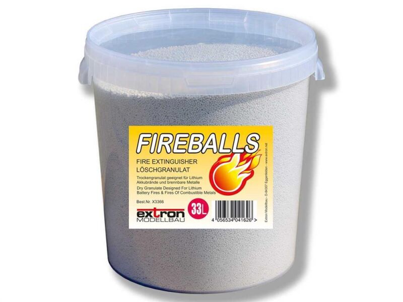 Extron FIREBALLS Brandschutz Feuerlöschgranulat für Lithium Akkus / 33 Liter / X3366