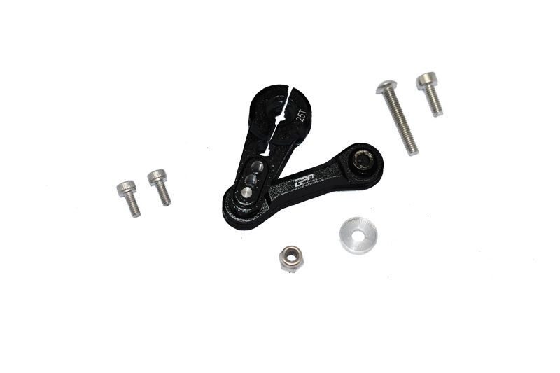 GPM ARRMA Kraton, Outcast, Mojave, Notorious, Infraction, Limitless 6s Aluminium Servohorn 25T mit Lenkstange schwarz / GPMMAK16025BK