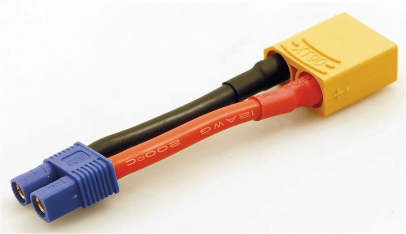 Robbe Modellsport ADAPTERKABEL XT-90 STECKER AUF EC-3 BUCHSE 12AWG 50MM / 46228