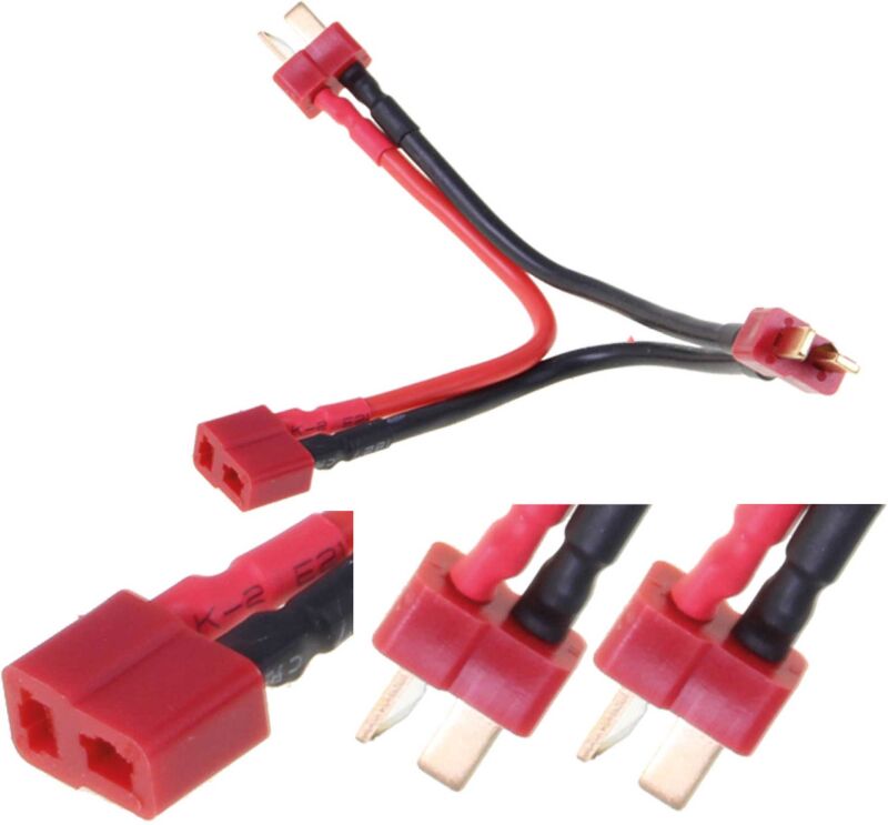 Robbe Modellsport V-KABEL T-STECKSYSTEM BUCHSE AUF 2X STECKER 14AWG/2,1MM² 10CM 1STK. / 46095