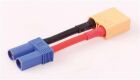 Robbe Modellsport ADAPTERKABEL XT-90 STECKER AUF EC-5 BUCHSE 12AWG/3,3MMý 30MM / 46224