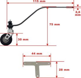 Robbe Modellsport Heckfahrwerk Carbon klein lenkbar mit Rad 30mm / 56000078