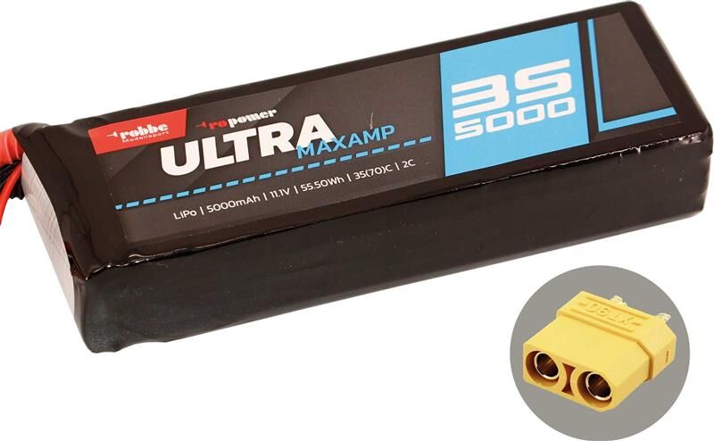 Robbe Modellsport RO-POWER ULTRA MAXAMP 5000MAH 11,1 VOLT 3S 35(70)C LIPO AKKU XT-90 / 7372