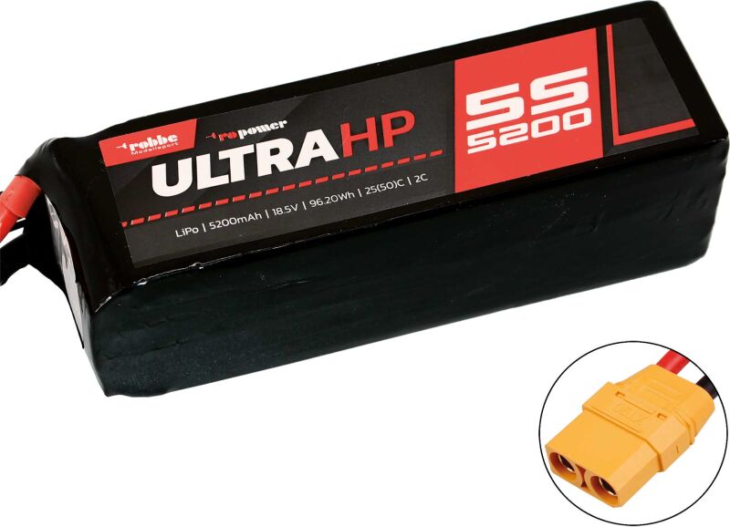 Robbe Modellsport RO-POWER ULTRA HP 5200MAH 18,5 VOLT 5S 25(50)C LIPO AKKU / 7377