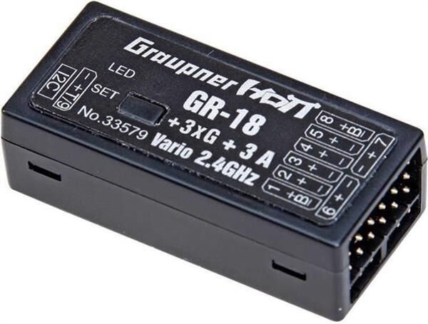 GRAUPNER GR-18 + 3XG + 3A + VARIO 2,4GHZ HOTT EMPFÄNGER / 33579