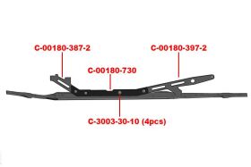 Team Corally Chassis Stiffener LWB Center Graphite 3mm 1 Pc / C-00180-730