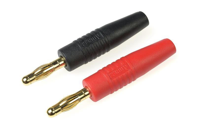 Revtec Steckverbinder Banana Goldkontakten 4mm Schwarz + Rot 1 Paar / GF-1013-001