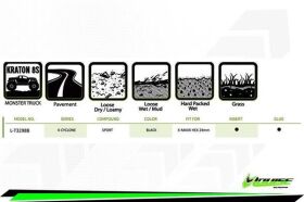 LOUISE MFT X-CYCLONE KRATON 8S Serie Tire Set Mounted Sport Black Wheels Hex 24mm / LR-T3298BM