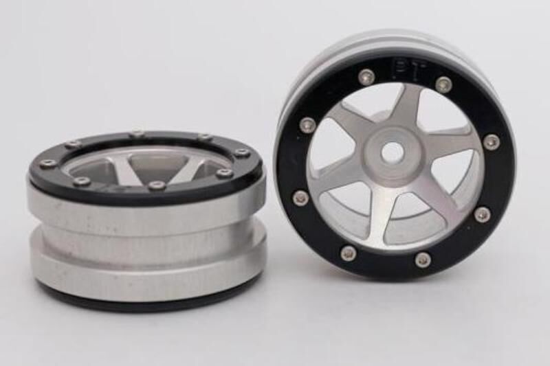 Metsafil CRAWLER Felgen Beadlock Wheels PT- Slingshot Silber/Schwarz 1.9 (2 St.)  / MT0030SB