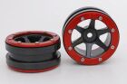 Metsafil CRAWLER Felgen Beadlock Wheels PT- Slingshot Schwarz/Rot 1.9 (2 St.)  / MT0030BR