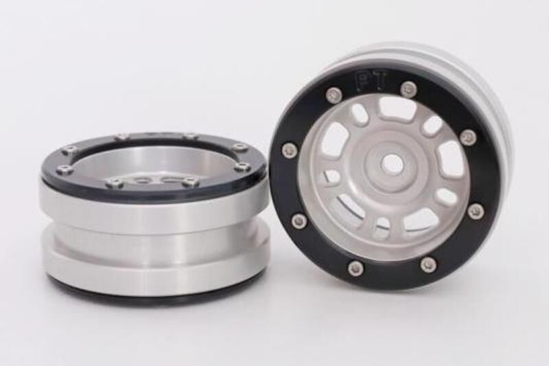 Metsafil CRAWLER Felgen Beadlock Wheels PT- Distractor Silber/Schwarz 1.9 (2 St.)  / MT0040SB