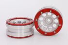 Metsafil CRAWLER Felgen Beadlock Wheels PT- Ecohole Silber/Rot 1.9 (2 St.)  / MT0050SR