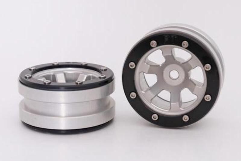 Metsafil CRAWLER Felgen Beadlock Wheels PT- Claw Silber/Schwarz 1.9 (2 St.)  / MT0060SB