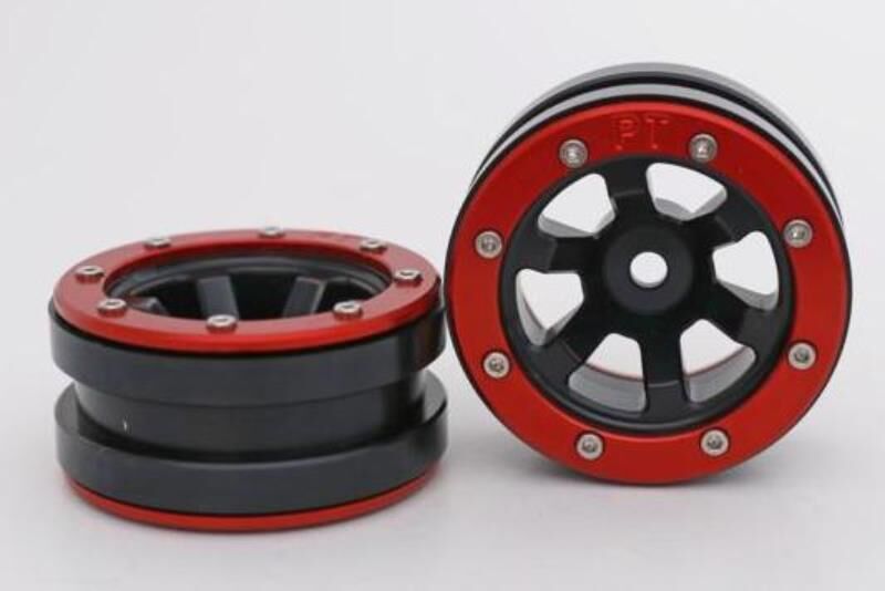 Metsafil CRAWLER Felgen Beadlock Wheels PT- Claw Schwarz/Rot 1.9 (2 St.)  / MT0060BR