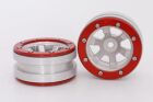 Metsafil CRAWLER Felgen Beadlock Wheels PT- Claw Silber/Rot 1.9 (2 St.)  / MT0060SR