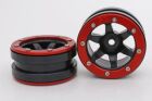 Metsafil CRAWLER Felgen Beadlock Wheels PT- Wave Schwarz/Rot 1.9 (2 St.)  / MT0070BR