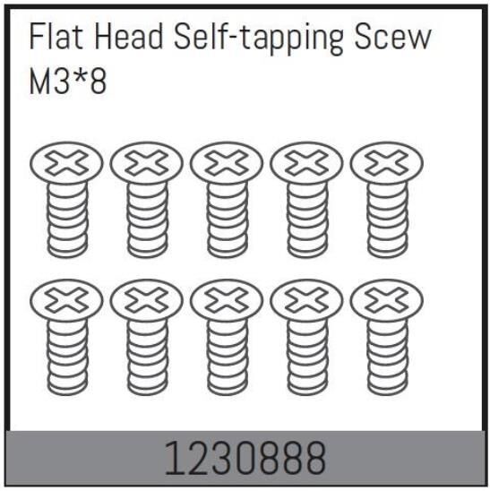 ABSIMA M3*8 Senkkopf-Schrauben selbstschneidend (10 St.) / 1230888