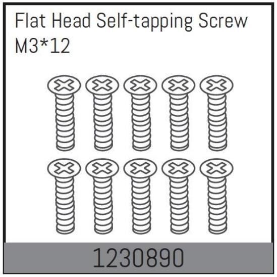 ABSIMA M3*12 Senkkopf-Schrauben selbstschneidend (10 St.) / 1230890