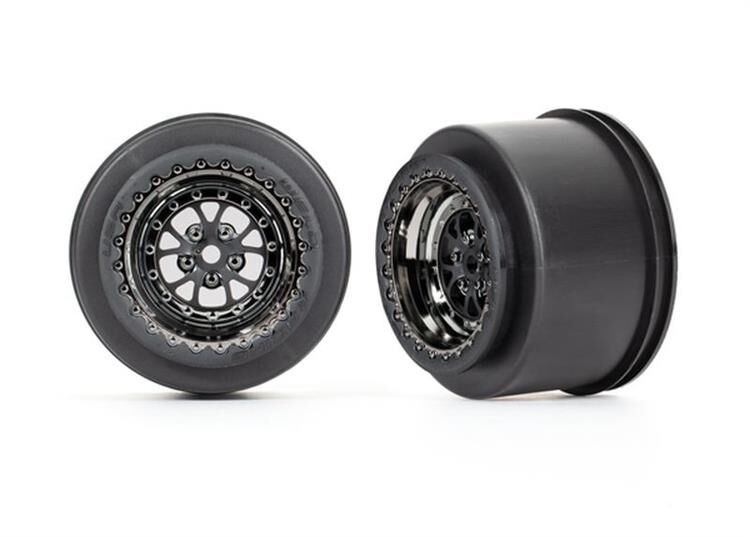 TRAXXAS Felgen schwarz chrom hinten (2) / TRX9473X