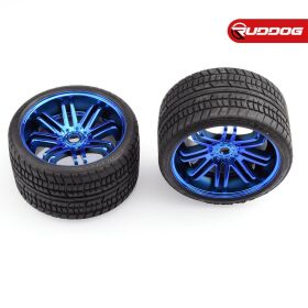 Sweep Road Crusher Onroad Belted tire Blue wheels 1/4...