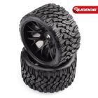 Sweep Terrain Crusher Offroad Beltedtire Black wheels 1/2 offset W/ WHD 2pcs / SR-SRC1002B