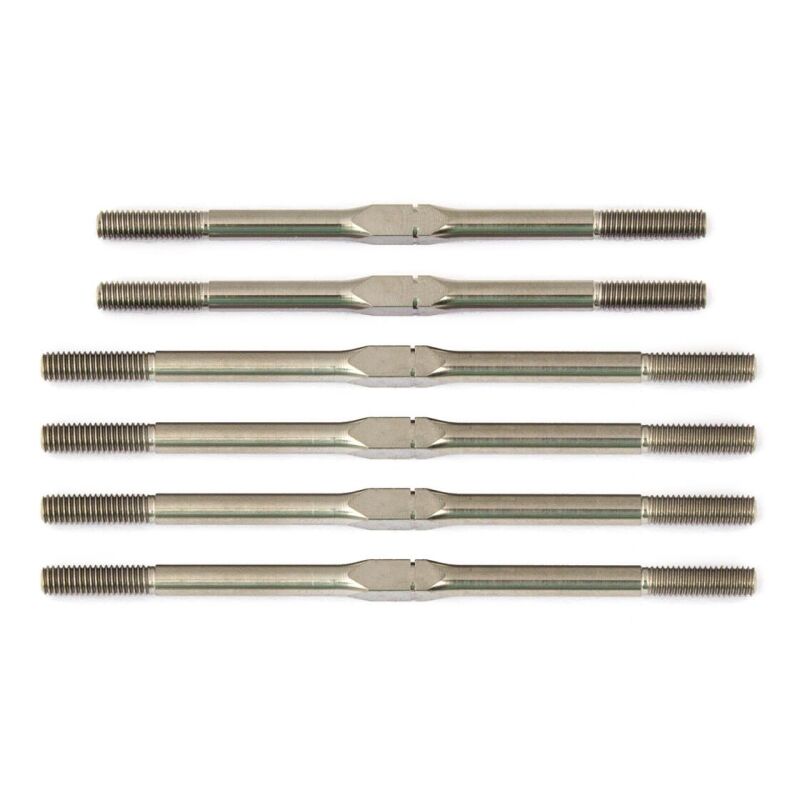 Team Associated RC10T6.1 FT Titanium Turnbuckle Set, silver / AE71107