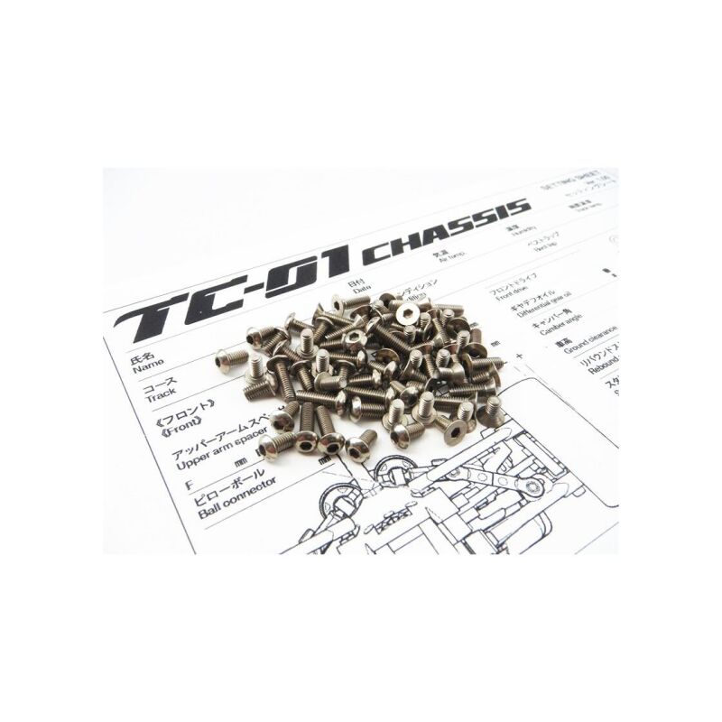 Hiro Seiko TC-01 Titanium Hex Socket Screw Set (79pcs) / HS-48623