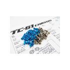 Hiro Seiko TC-01 Titan/Alloy Hex Socket Screw Set (T-Blue|79pcs) / HS-48624