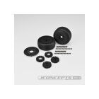JConcepts Speed Claw - platinum compound, Belted, pre-mounted on black JCO3395 wheels / JCO3113-39