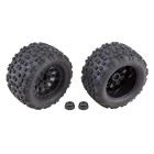 Team Associated Rival MT10 Tires and Method Wheels, mounted, hex, black / AE25841