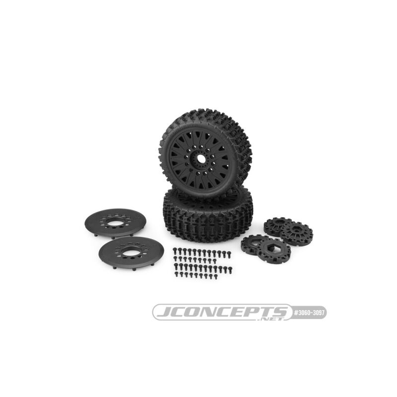 Jconcepts Magma - yellow compound, pre-mounted on black #3395 wheels (12 & 17mm adaptors included) / JCO3060-3097