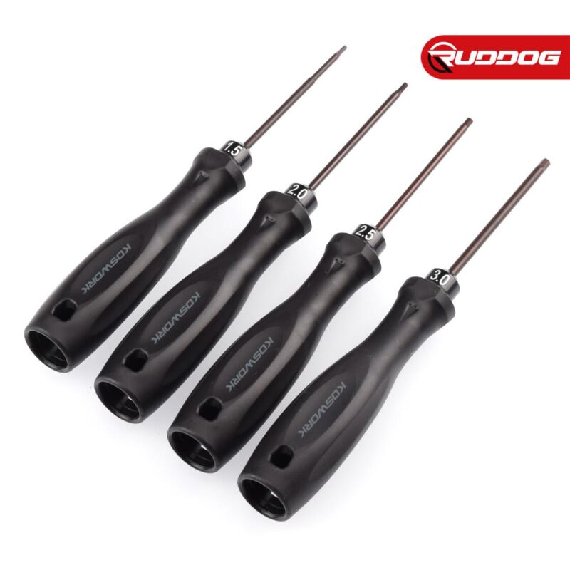 Koswork Hex Wrench Set 1.5mm, 2.0mm, 2.5mm & 3.0mm (w/75mm Tip) / KOS13213-HSET4