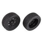 Team Associated SR10 Front Wheels with Street Stock Tires, mounted / AE71194