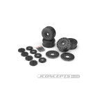 JConcepts Cheetah 83mm speed-run wheel w/ 12 and 17mm hex adaptor, 4pc. (black) / JCO3395B