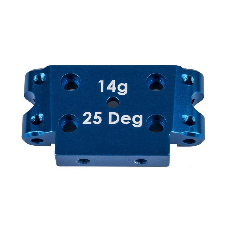 Team Associated DR10 FT Aluminum Front Bulkhead, 25 deg, blue / AE72006