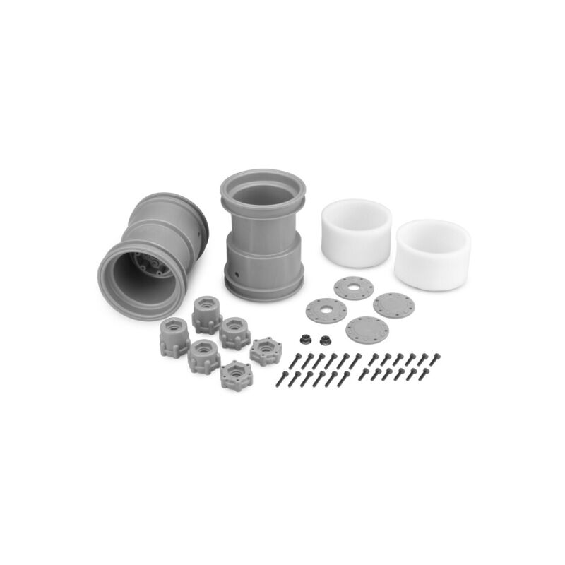 Jconcepts Tribute - 2.6 x 3.6" Monster Truck wheel w/ adaptors (silver) - 2pc.  / JCO3377S