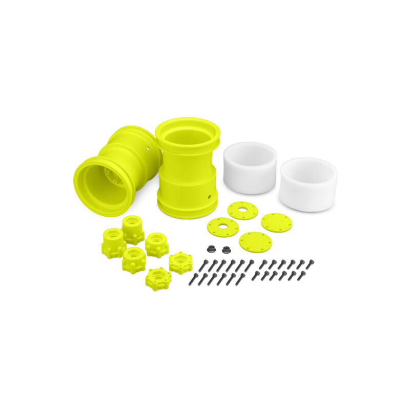 Jconcepts Tribute - 2.6 x 3.6" Monster Truck wheel w/ adaptors (yellow) - 2pc.  / JCO3377Y