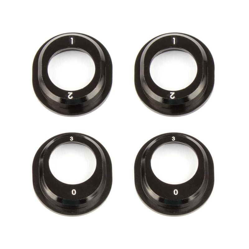 Team Associated B6.1 Aluminum Differential Height Inserts, black / AE91793