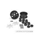 Jconcepts Dragon - 2.6" mega truck wheel w/ adaptors, discs - (black) - 2pc. / JCO3379B