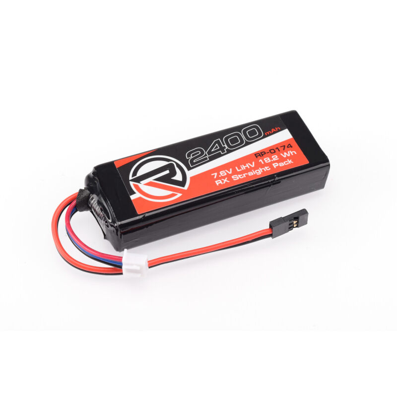 RUDDOG 2400mAh 7.6V LiHV RX Straight Pack (Fits Associated/Mugen/Sworkz/Xray) / RP-0174