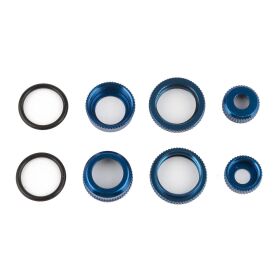Team Associated FT 10 mm Shock Caps and Collars, blue...