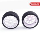 Sweep 1:8 EXP GT racing treaded glued tires 55deg. w/Belt(EVO16 white wheel), 2pcs / SR-S40255EW16P