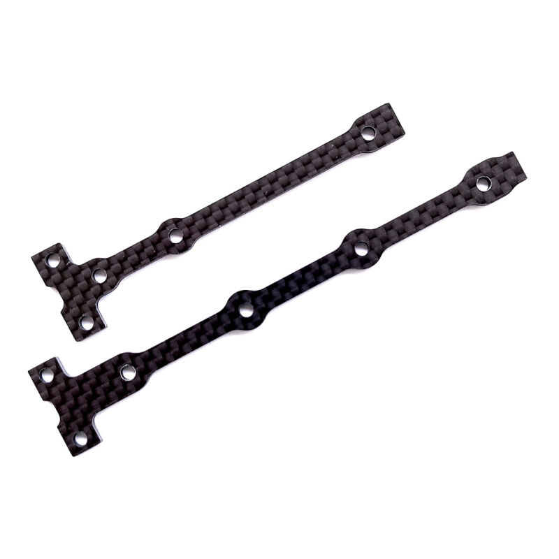 Team Associated RC10B74.1 FT Flex Chassis Brace Support Set, 2.0mm, carbon fiber / AE92283