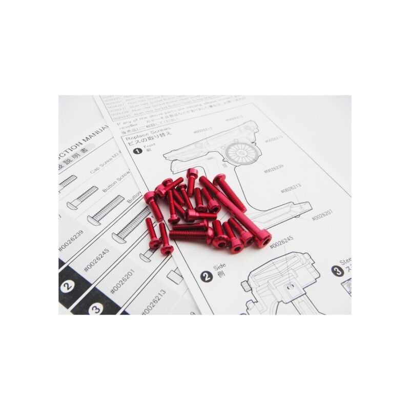 Hiro Seiko M17 Light Weight Screw Set [Red] / HS-48409