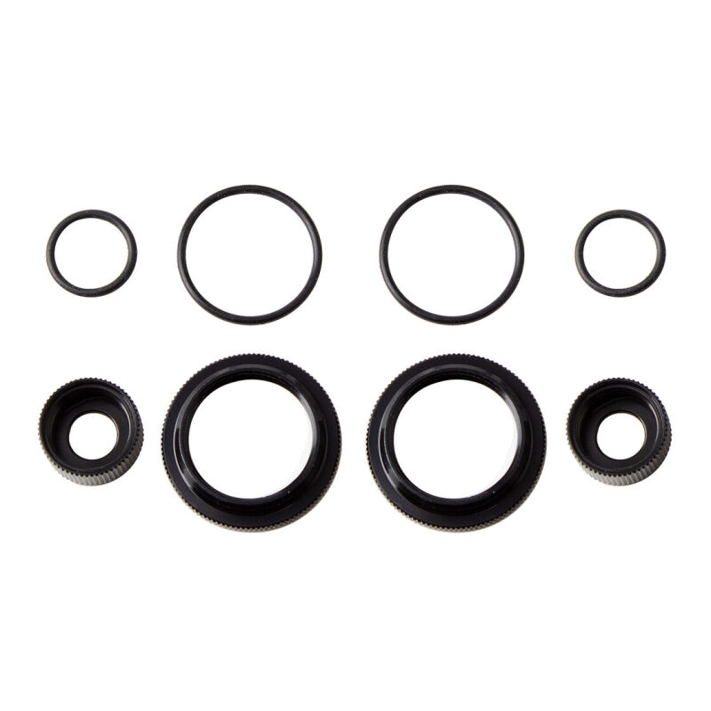 Team Associated 12mm Shock Collar and Seal Retainer Set, Black / AE91909