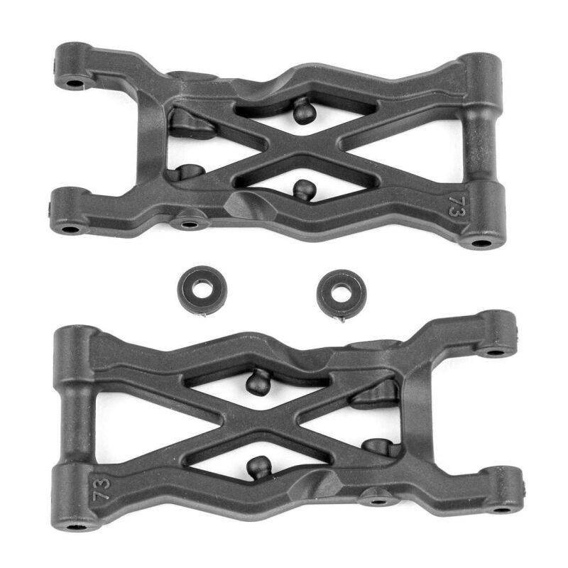 Team Associated RC10B6.3 FT Rear Suspension Arms 73mm, carbon fiber / AE91873