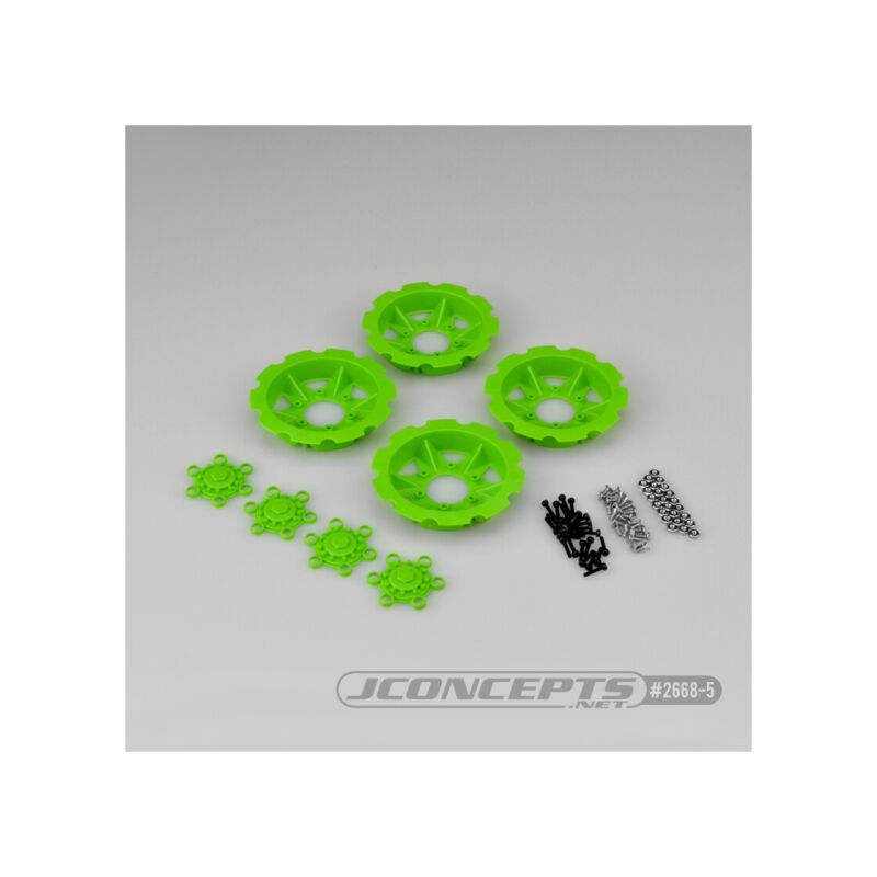 Jconcepts Tracker wheel discs - green (fits - #3379 Dragon wheels) / JCO2668-5